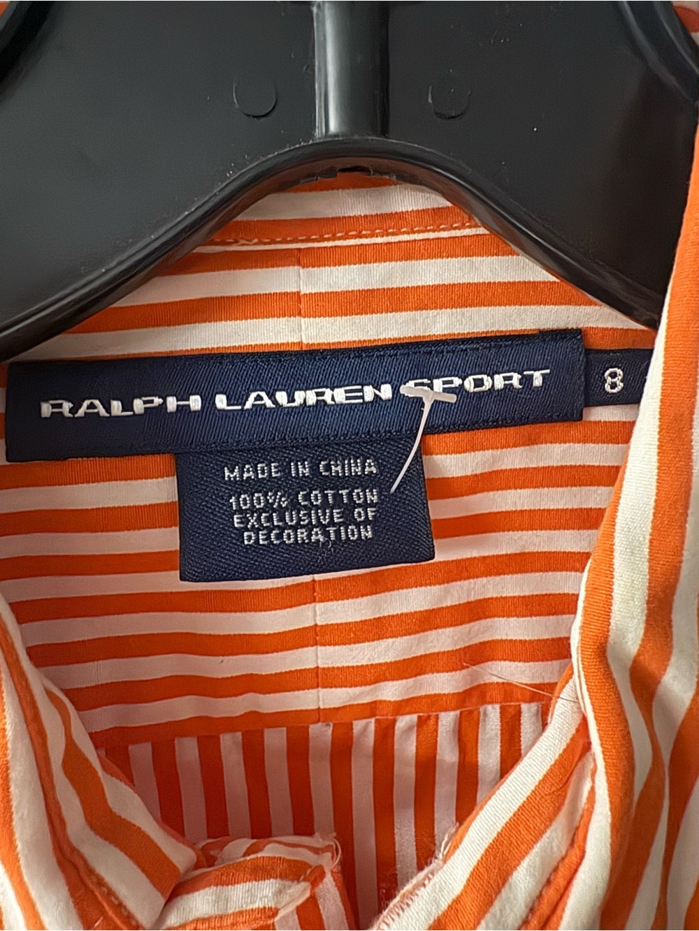 Ralph Lauren Orange & White Striped Button-Down Shirt